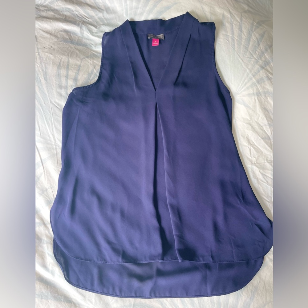 VINCE CAMUTO- Sleeveless Navy Blue Top
